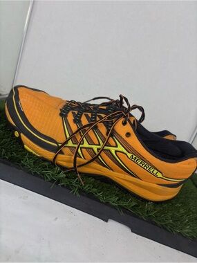 Merrell All Out Rush Mens Size 11.5 Orange Trail Running Sneaker Outdoor Shoes